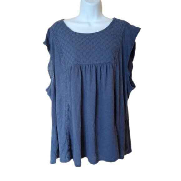 Blue Top Size 3X  22 - 24 Wide - Picture 1 of 3